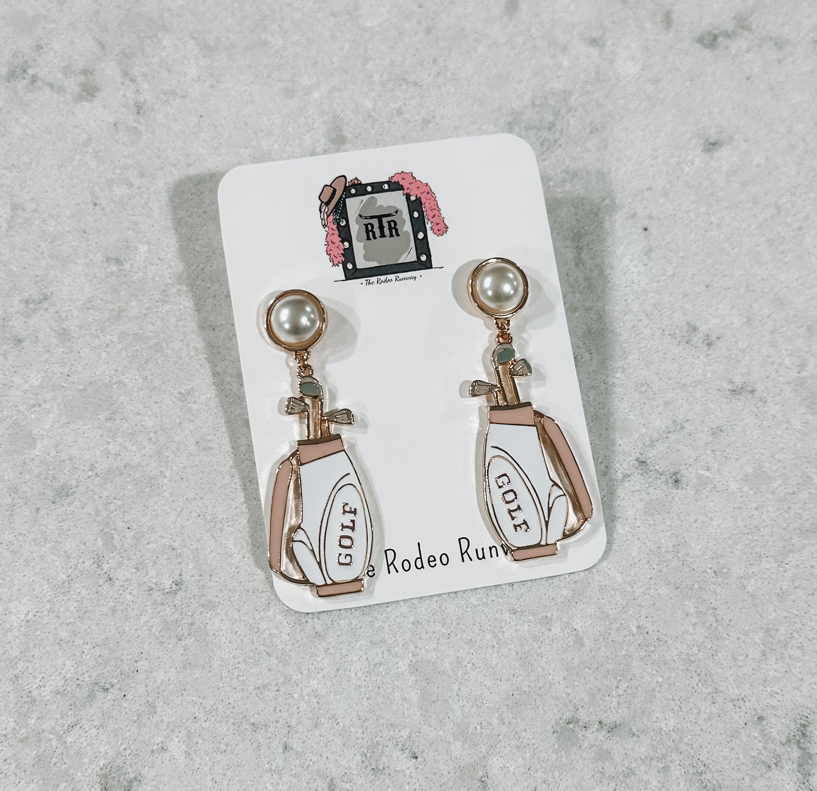 Golf Bag Earrings The Rodeo Runway