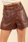 Faux Leather High Waist Shorts