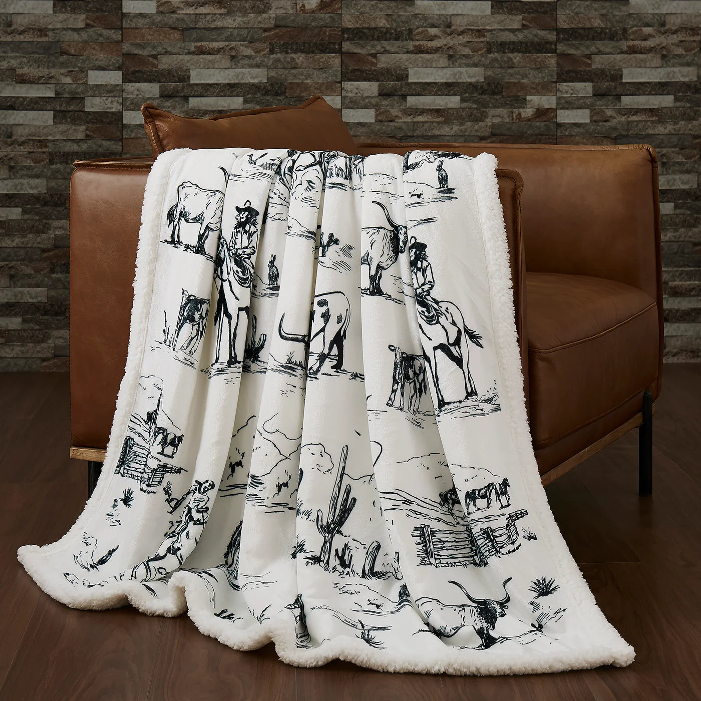 Rancher Sherpa Throw Blanket