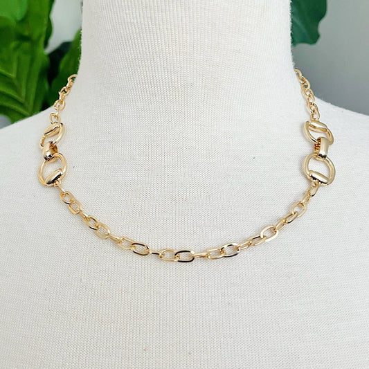 Double Equestrian Chain Necklace