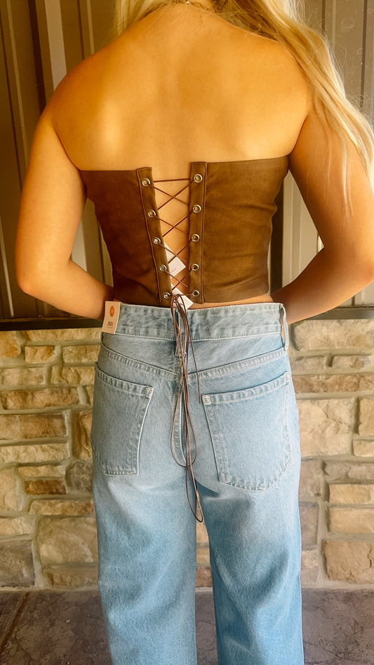 The Boot Stitch Lace Up Top