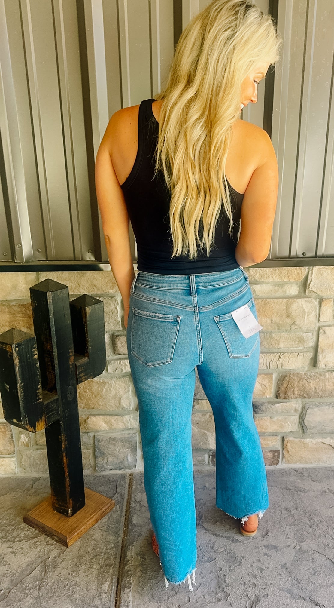 The Flying Monkey High Rise Distressed Wide Leg Jeans