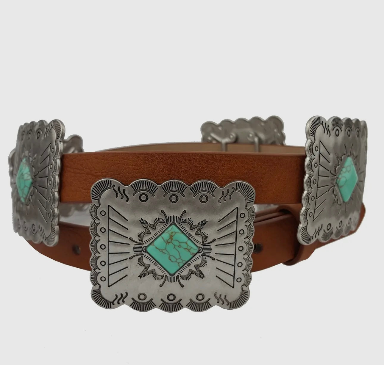 Faux Turquoise Concho Belt