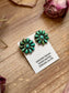 Sterling Silver Green Turquoise & Pearl Stud Earrings – Native Made by J. W.
