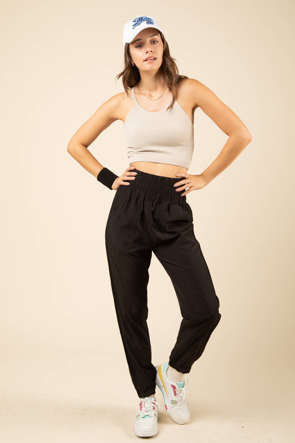 High Waisted Cargo Active Joggers w/ Pockets