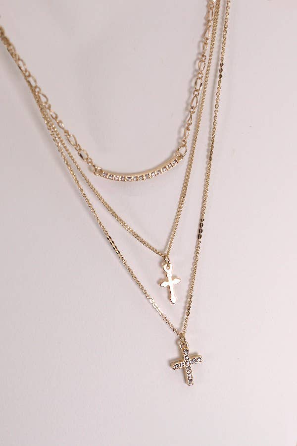 Multi-Layer Double Cross Necklace