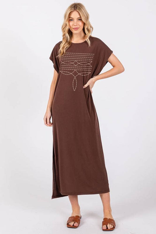 Boot Stitch Maxi Dress